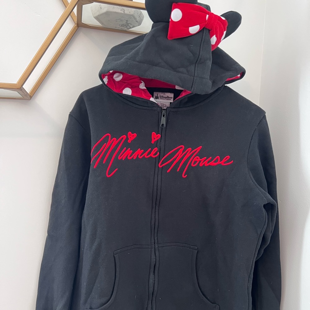 Minnie Mouse Signature Zip Up Hoodie with Ears